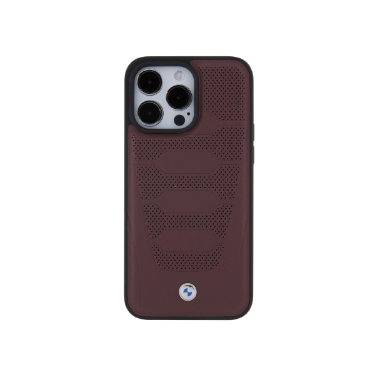 BMW Leather Seats Pattern Burgundy iPhone 15 Pro Max (Magsafe)
