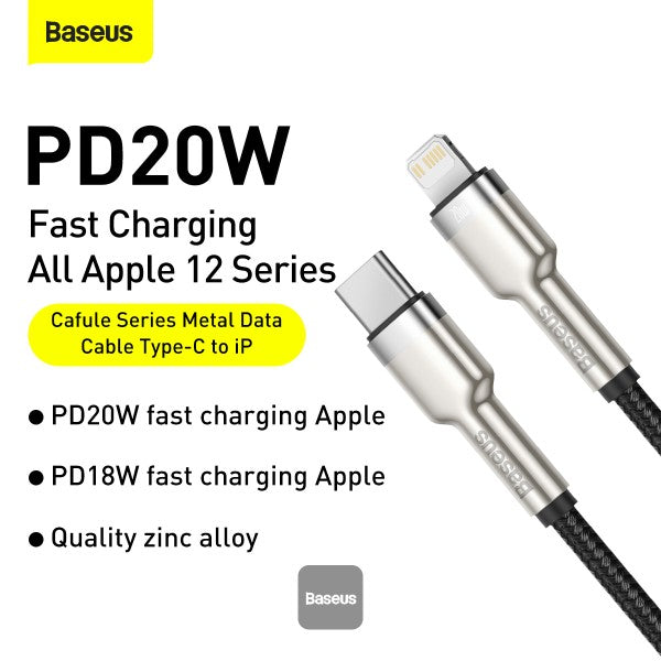 Baseus Cafule Series Fast Charging Data Cable USB C to Lightning - iPhone