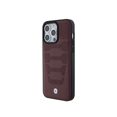BMW Leather Seats Pattern Burgundy iPhone 15 Pro Max (Magsafe)