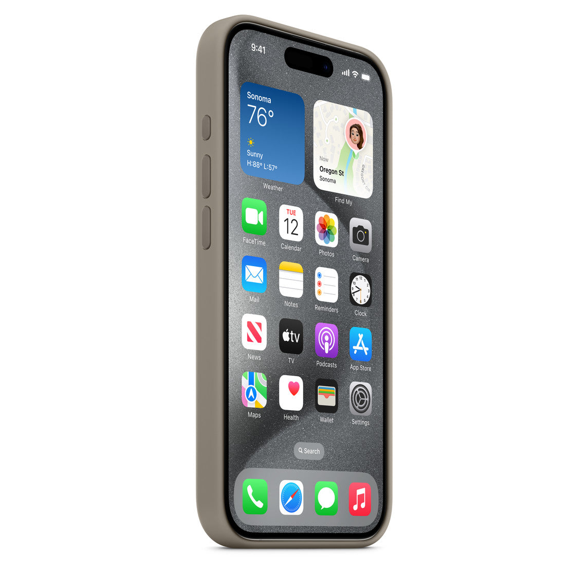 Silicone Case for iPhone 15 Pro Max- Olive Grey