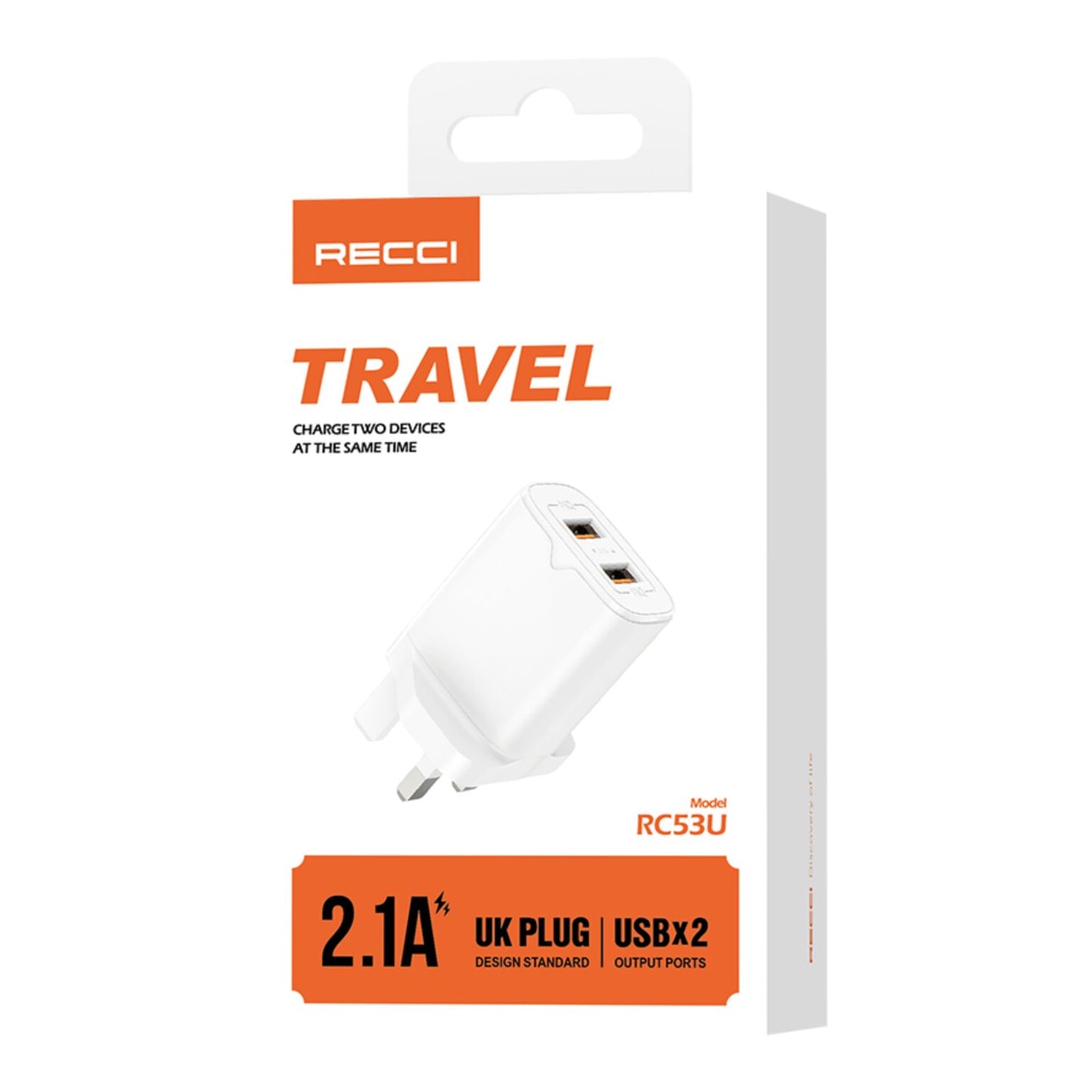 Recci RC53U 2.1A Dual USB Charger