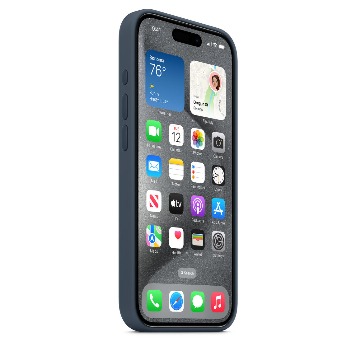 Silicone Case for iPhone 15 Pro Max - Blue