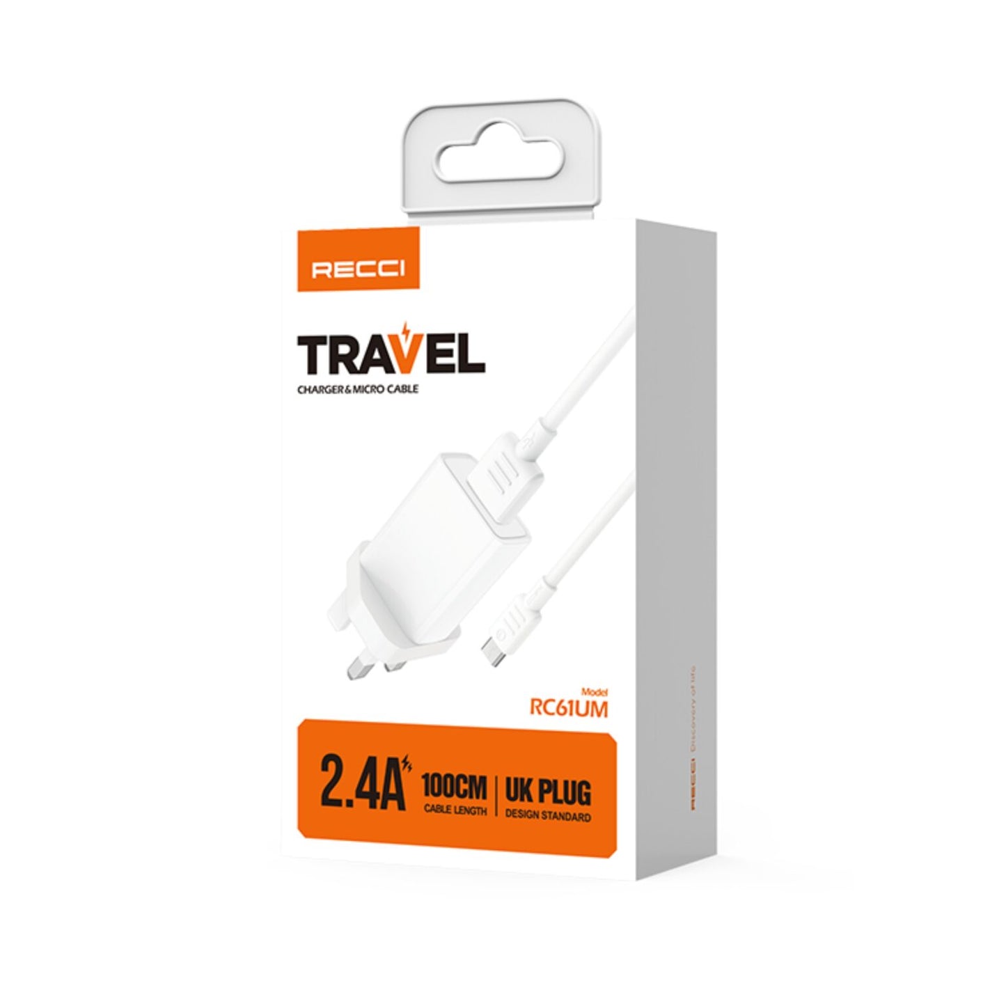 Recci 2.4A Travel Charger And Micro Cable